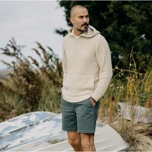 Taylor Stitch The Bryan Pullover Sweater In Flax Melange Ribbed Knit Size L